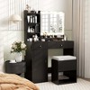 Costway Vanity Set Dressing Table and Chair Set with 3 Lighting Modes & Mirror and Lights White/Black - 4 of 4