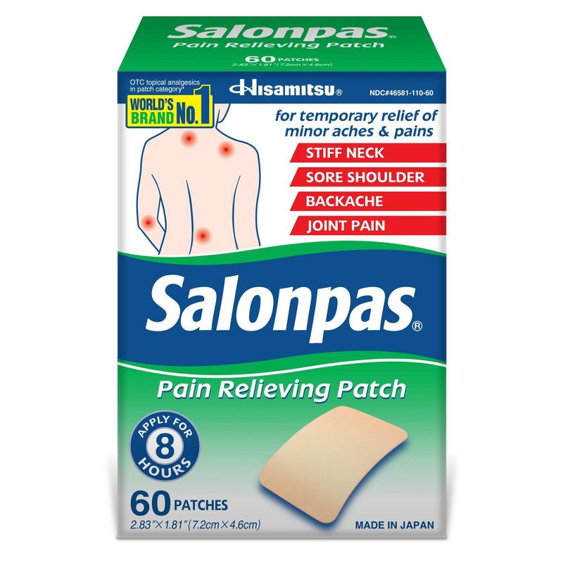 Salonpas Pain Relieving Patch - 8 Hour Pain Relief - 60ct, 1 of 7