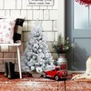 JUJABU 3FT Snow-Flocked Christmas Tree with Pine Needles, Red Berries & Cones, Tabletop Holiday Decor for Entryway or Office Display - 2 of 4