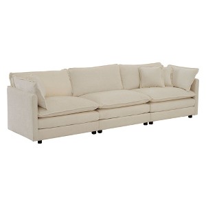 NicBex 111.5 Inch Mid-Century Chenille Couch,3-Seater Sofa with 2 Armrest Pillows and 3 Toss Pillows for Living Room,Office,Apartment - 1 of 4