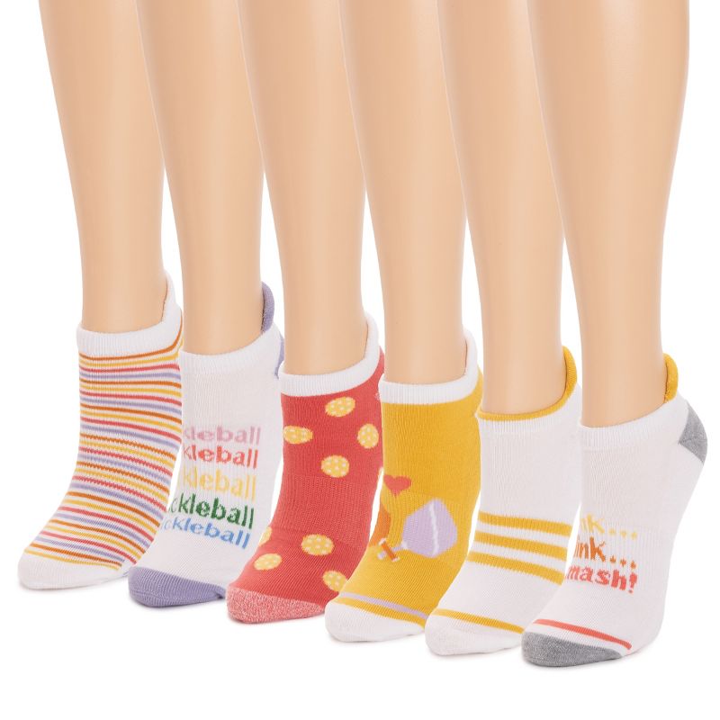 Muk Luks Women's 6 Pack Pickleball Ankle Socks, 1 of 6
