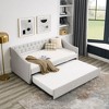 NicBex Twin Size Upholstered Tufted Button Daybed with Twin Size Trundle for Bedroom,Living Room,Apartment,Beige - 2 of 4