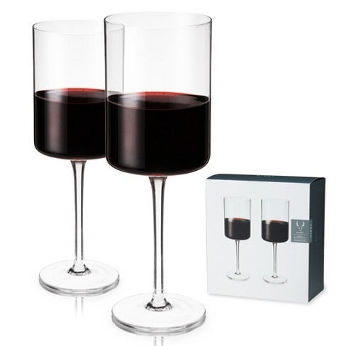 Viski Laurel Red Wine Glasses, Crystal Stemmed Tumblers Glassware For Wine  Or Cocktails, Top Rack Dishwasher Safe, 18 Oz, Set Of 2, Clear : Target