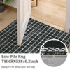 Checkered Rug for Living Room Blue Braided Geometric Print Soft Low-Pile Thin Large Washable Rugs - 4 of 4