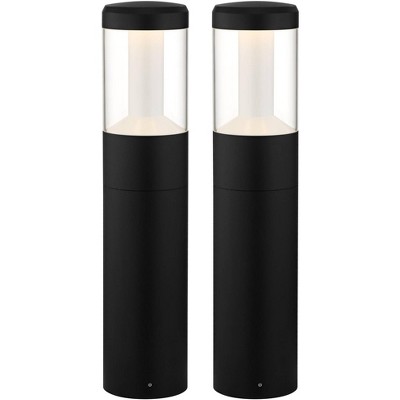 John Timberland Nicola 20" High Black LED Landscape Bollards Set of 2