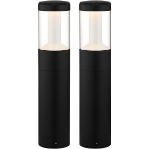 John Timberland Nicola 20" High Black LED Landscape Bollards Set of 2 - 1 of 4