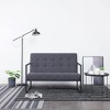 vidaXL 2-Seater Sofa with Armrests - Dark Gray Steel and Fabric Upholstery - Modern Design - Easy Assembly - Comfortable Padding - 2 of 4