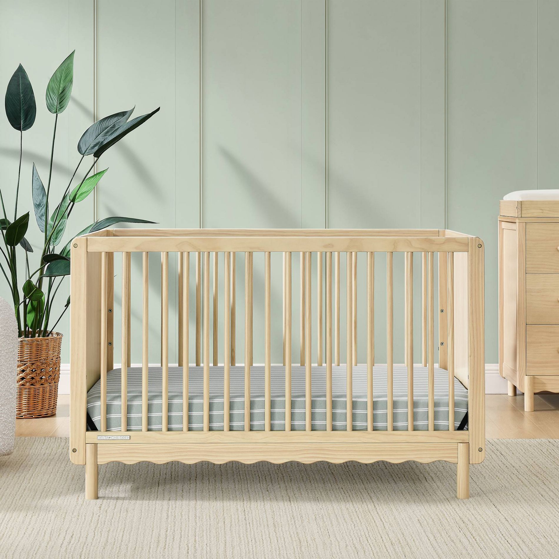 Delta Children William 4-in-1 Convertible Crib - Greenguard Gold Certified - Natural Sandstone