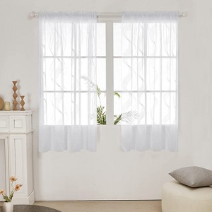 Deconovo Sheer Embroidered Wave Curtain Panel Pairs(2 Panel) - 1 of 4