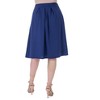 Womens Elastic Waist Pleated Knee Length Pocket Skirt - 24seven Comfort Apparel™ - 3 of 4