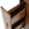 Gulches Corner Makeup Vanity Desk & LED Lights, Vanity Set With Mirror, Stool, Dressing Table With Storage For Small Place,Folding Mirror, Walnut - 4 of 4