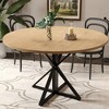 Homhougo Round Dining Table for 4, 47" Dining Table, Circle Table, Dining Room Table wood color - 4 of 4