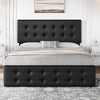Whizmax Bed Frame with 4 Storage Drawers and Headboard, Linen Upholstered Platform Bed Frame with Wooden Slats Support, Button Tufted Design - 2 of 4