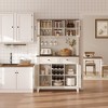 Garvee 72" Tall Kitchen Pantry Cabinet with 4 Doors and 2 Drawers, Wine Rack, Adjustable Shelf for Dining Room, Coffee Wine Bar Counter, White - 4 of 4