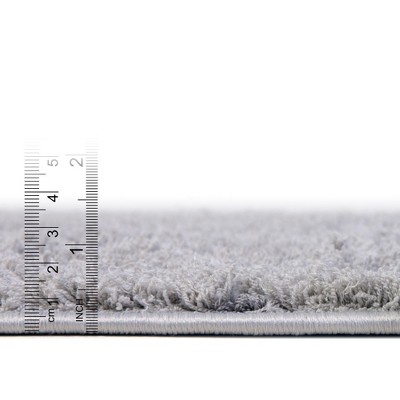 Elysian Light Gray Floral Shag Rug 9' x 12' - Stain-Resistant Synthetic