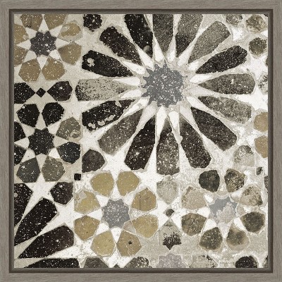 Amanti Art Alhambra Tile III Neutral by Sue Schlabach Canvas Wall Art Print Framed 16-in. x 16-in.