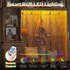 AMERLIFE 7-in-1 Farmhouse Hall Tree with Bench and Shoe Cabinet, LED Entryway Organizer with Drawers - 4 of 4