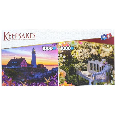 The Canadian Group Set of 2 Keepsakes 1000 Piece Jigsaw Puzzles | Garden/ Lighthouse