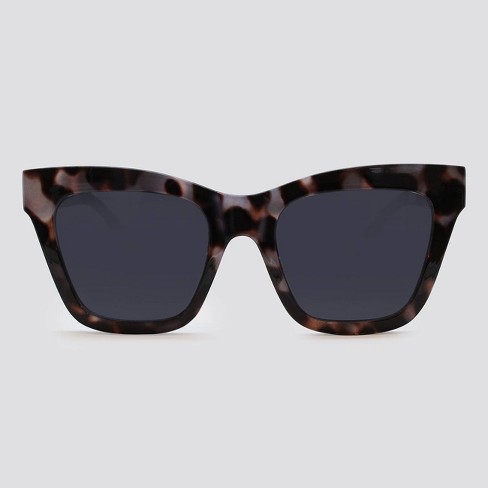 Women's Animal Print Cat Eye Plastic Silhouette Sunglasses - Wild Fable™ Gray - image 1 of 2