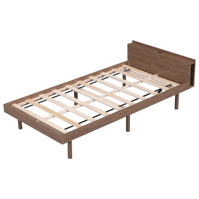 NicBex Twin Size Platform Bed Frame with Built-in USB Ports for Adults/Boys/Girls