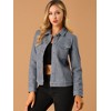 INSPIRE CHIC Women's Turn-Down Collar Flap Pockets Snap Button Faux Suede Jacket - 2 of 4
