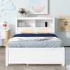 NicBex Full Size Platform Bed Modern Wooden Bed Frame with Trundle, Storage Headboard, 2 Drawers and Ports for Bedroom, No Box Spring Required - 2 of 4