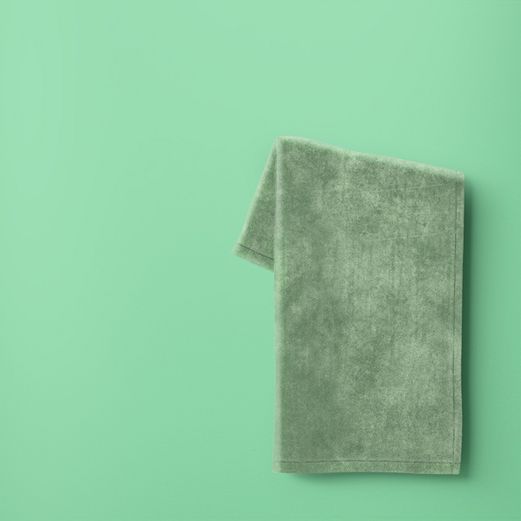 Green, plush throw blanket