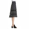 Women's Polka Dot Lace Trim A Line Midi Skirt - Lewit - 3 of 4