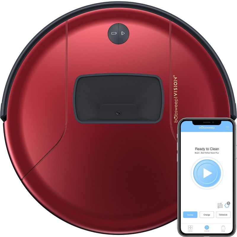 bObsweep PetHair Vision Plus Wi-Fi Robot Vacuum Cleaner and Mop - Beet, 1 of 8