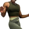 Anna-Kaci Active Women's High Neck Seamless Crop Tank Top with Wide Straps and Stretch Compression Fit - 4 of 4