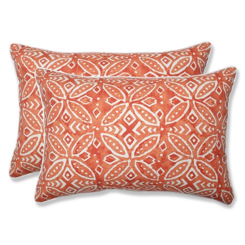 2pk Oversize Merida Pimento Rectangular, Outdoor Pillows Orange