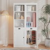 Acekool 71" Tall Bookcase with Cabinet, 3-Shelf Bookcase and Adjustable Storage, Modern Organizer - 2 of 4