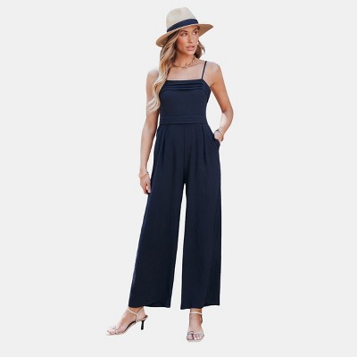 Women's Elegant Navy Jumpsuit for Effortless Style - Cupshe