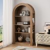 Arched Bookcase with 4 Open Shelves,Tall Bookcase with Storage Shelf for Living Room or Bedroom,Mid Century Modern Display Bookcase-Cuddlewood - 2 of 4