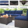 Whizmax 6 Pieces Outdoor Patio Furniture Set, Outdoor Wicker Furniture Set, Patio Sofa Set with 5 Seat Cushions and 1 Glass Coffee Table - 2 of 4