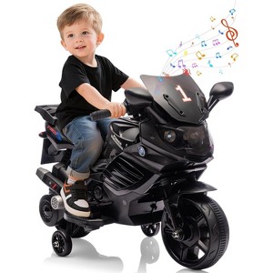 6V Kids Motorcycle,Electric Ride On Car Toy with Training Wheels,Working Headlight,Horn & Music - 1 of 4