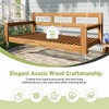 Farmhouse Twin Size Outdoor Acacia Wood Porch Swing Daybed with High Back & Armrests, 118" Hemp Ropes - 4 of 4