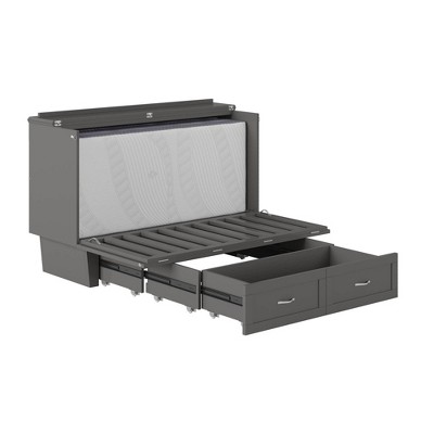 Espresso Queen Murphy Bed Chest with Single Drawer