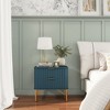 CLIHOME 19" H 2 Drawers Nightstands, Modern End Table with Gold Legs - 2 of 4