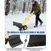 COZONY Heavy Duty Snow Shovel with Wheels, Metal Snow Pusher with Angled Blade & Adjustable Handle for Driveway, Sidewalk, Pavement & Doorway - 4 of 4