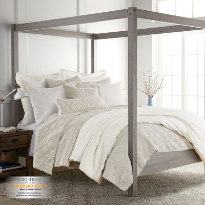 Natural Twin Cotton Quilt Set with Pillow Covers