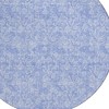 Denim Blue And Ivory Floral Washable Indoor Outdoor Area Rug - 4 of 4