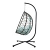 GlasFlength Patio Seating Sets Steel, Garden,Balcony and Outdoor Hanging Egg Chair With Iron Frame, Green, 39.3"*37"*74.8" - 2 of 4