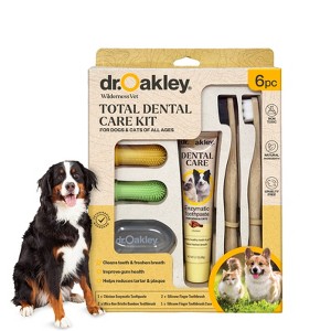 Dr. Oakley Dental Bundles for Dogs: Comprehensive Oral Care Kits - Minty Fresh, Chicken Flavor, Peanut Butter Options - Toothpaste, Brushes, and Case - 1 of 4