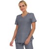 Medichic Scrubs Women's V-Neck Notch Fashion Stretch Scrub Top with Two Pockets, Flex Easy Care Fabric - 3 of 4