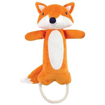 Luvable Friends Pet Squeaky Plush Dog Toy with Rope, Fox, One Size