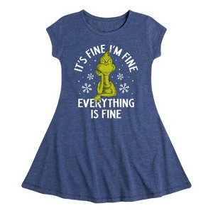 Girls' - Dr. Seuss -  Fit & Flair Cap Sleeve Graphic Dress - 1 of 3
