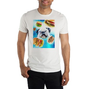 Burger Dog Crew Neck Short Sleeve Men's White T-shirt - 1 of 1