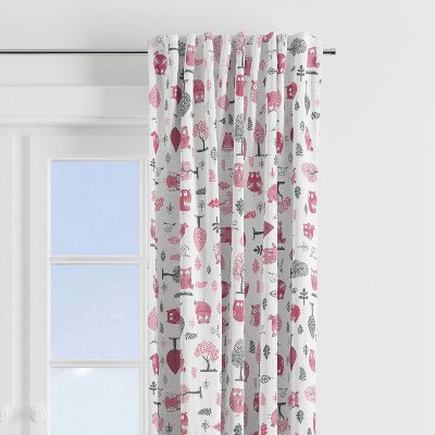 Bacati - Owls in the Woods Pink/Grey Curtain Panel