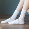 Anna-Kaci Women's 3 Pairs Knit Socks with Cute Cartoon Fruit and Animal Patterns Soft Stretch Fabric Ribbed Cuffs - 2 of 4